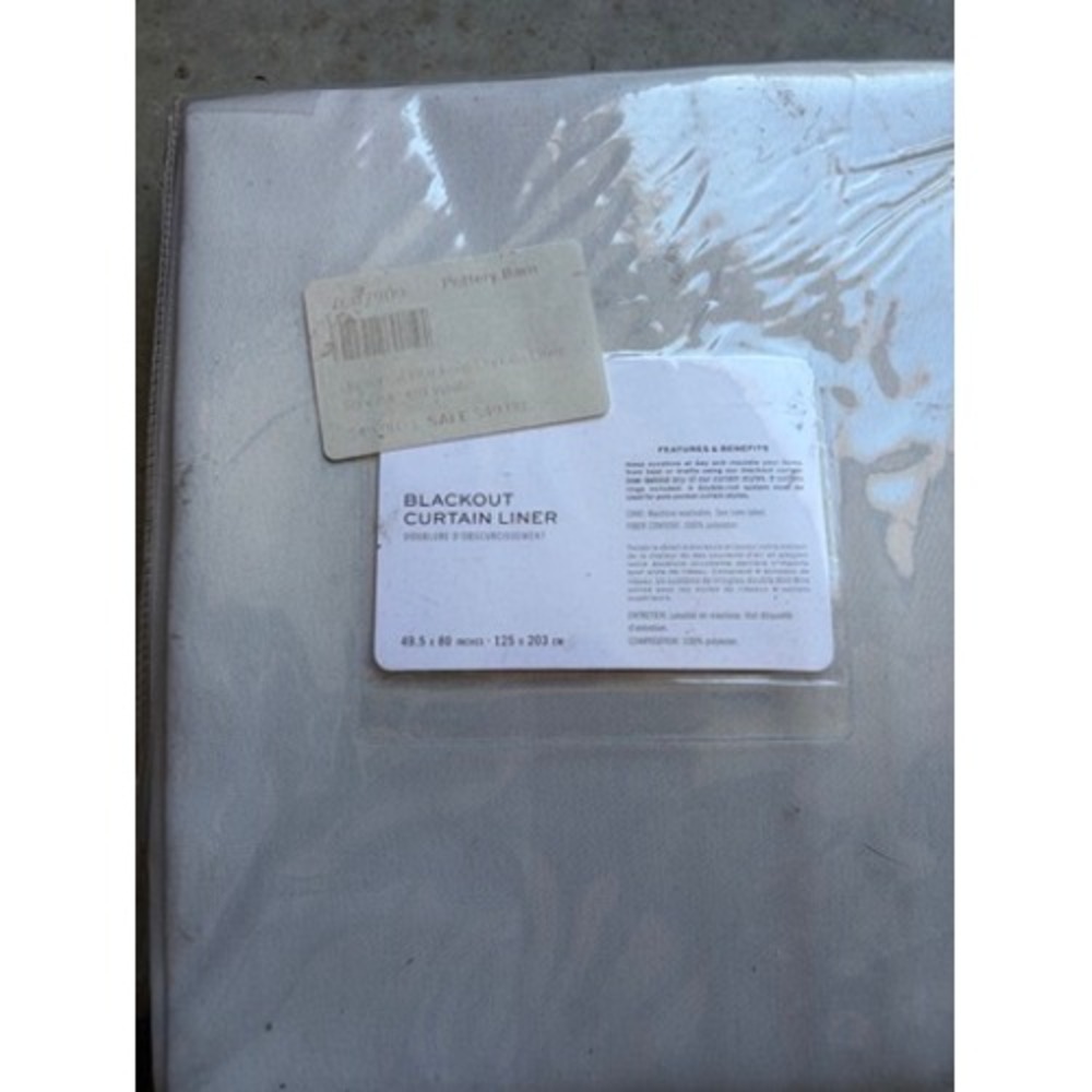 Pottery Barn Universal Blackout Curtain Liner Off White 49.5 x 80 7607909